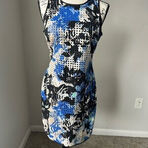 Marc New York Blue and Black Halter Sheath Mini Dress